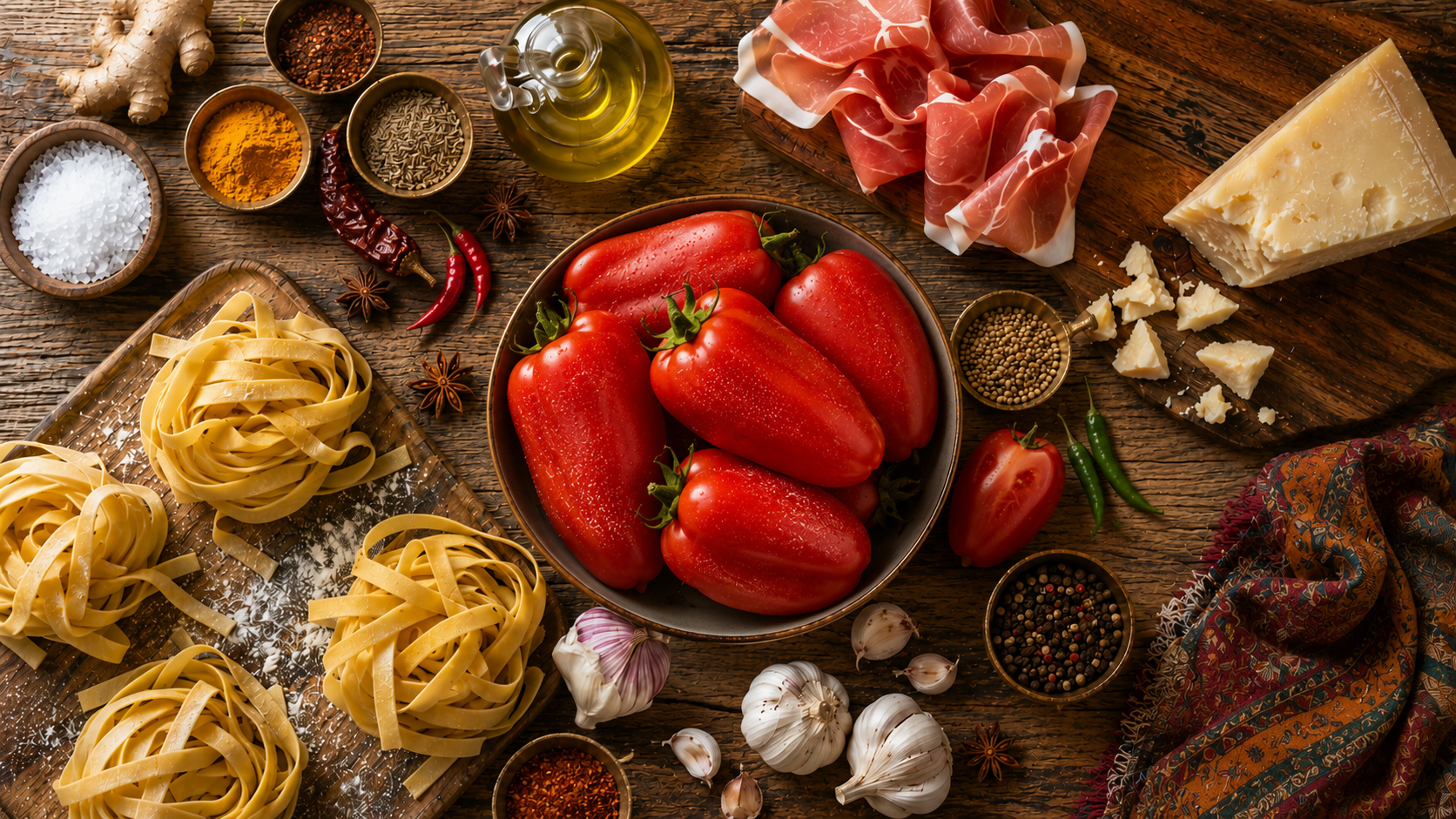 Italian Pasta Ingredients Photography